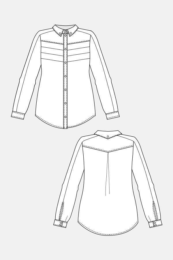 襯衫款式圖-女裝設(shè)計-服裝設(shè)計